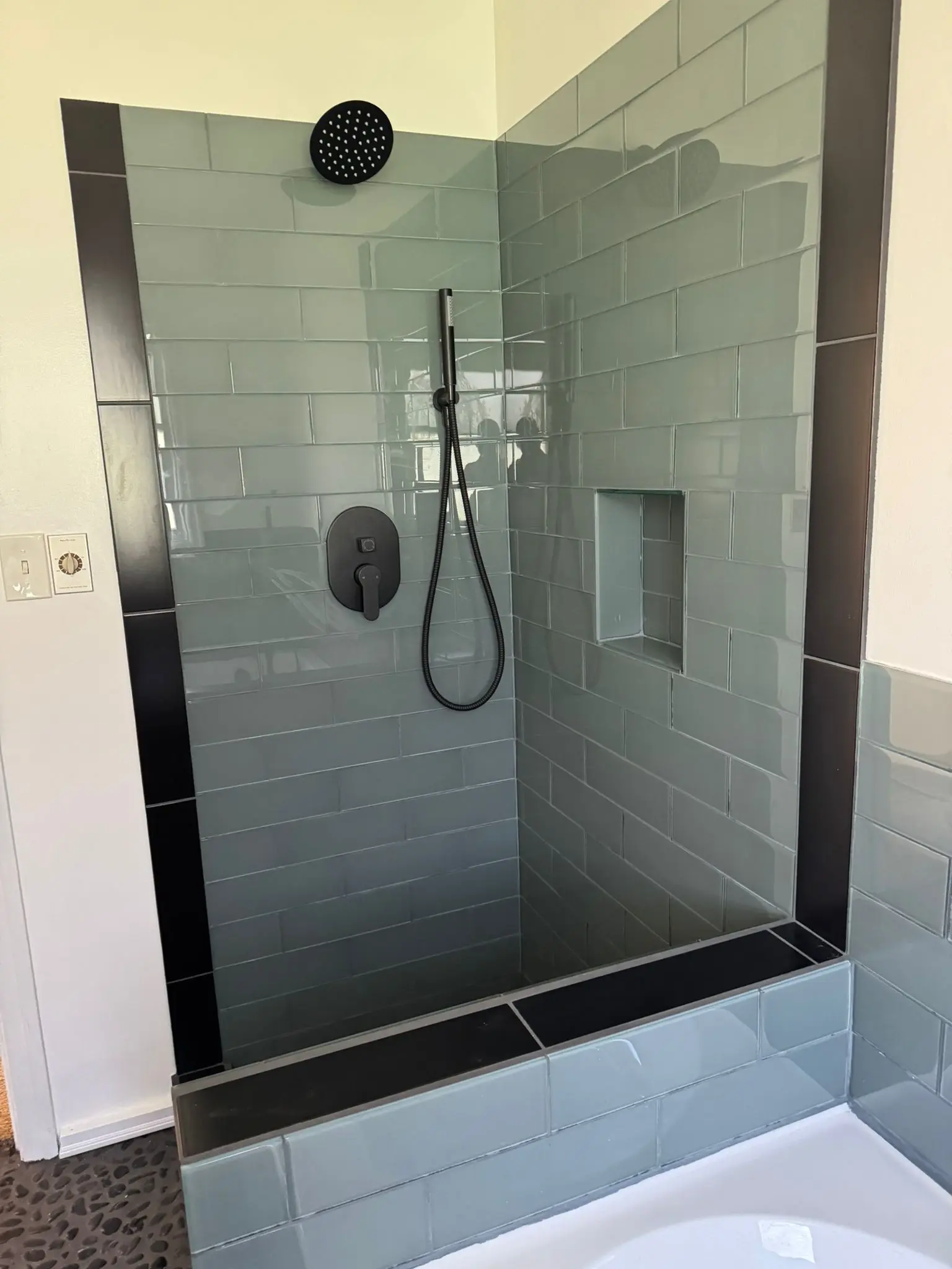 Modern vanity and tile installation